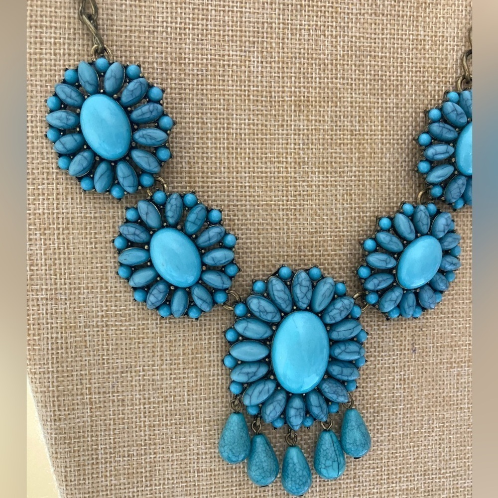 Sugarfix Faux Turquoise‎ Bib Statement Necklace